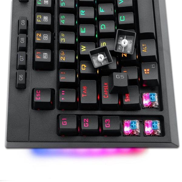 Imagem de Teclado Óptico-Mecânico Gamer Redragon BroadSword Pro RGB, Switch Redragon Blue, ABNT2 - K588 RGB