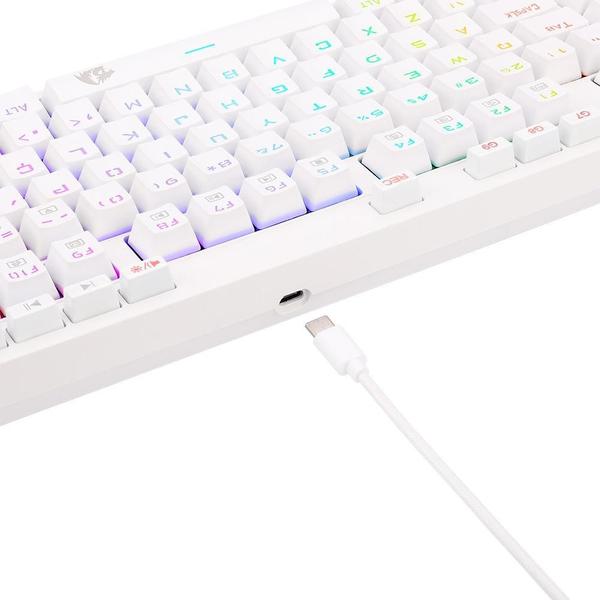 Imagem de Teclado Óptico Mecânico Redragon Broadsword Pro, RGB, Switch Red, ABNT2, Branco - K588W-RGB-PRO (PT-RED)