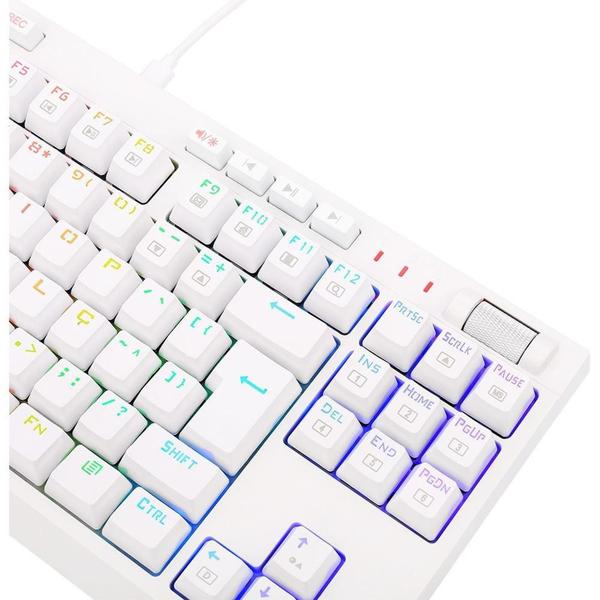 Imagem de Teclado Óptico Mecânico Redragon Broadsword Pro, RGB, Switch Red, ABNT2, Branco - K588W-RGB-PRO (PT-