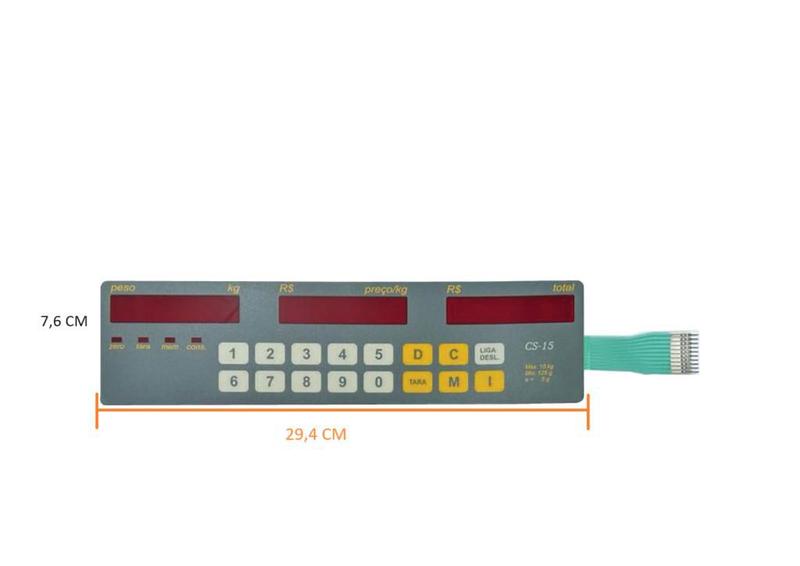 Imagem de Teclado para balança filizola cs-15 - cinza - led