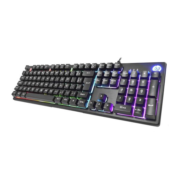 Imagem de Teclado Para jogo Gamer Hp K500f Preto Led Membrana Usb