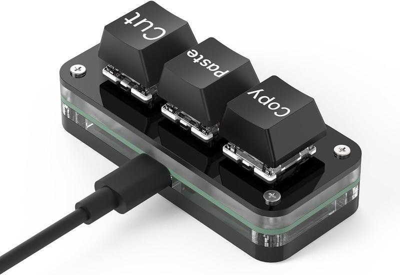 Imagem de Teclado para jogos BRIMFORD USB Mini de 3 teclas mecânico preto