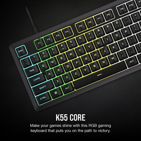 Imagem de Teclado para jogos Corsair K55 CORE RGB Membrane Wired Grey