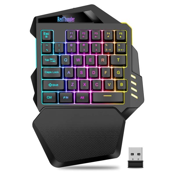 Imagem de Teclado para jogos de uma mão RedThunder Wireless RGB retroiluminado