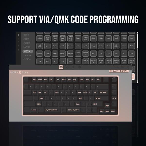 Imagem de Teclado para jogos EPOMAKER Tide75 atualizado QMK/VIA Wireless
