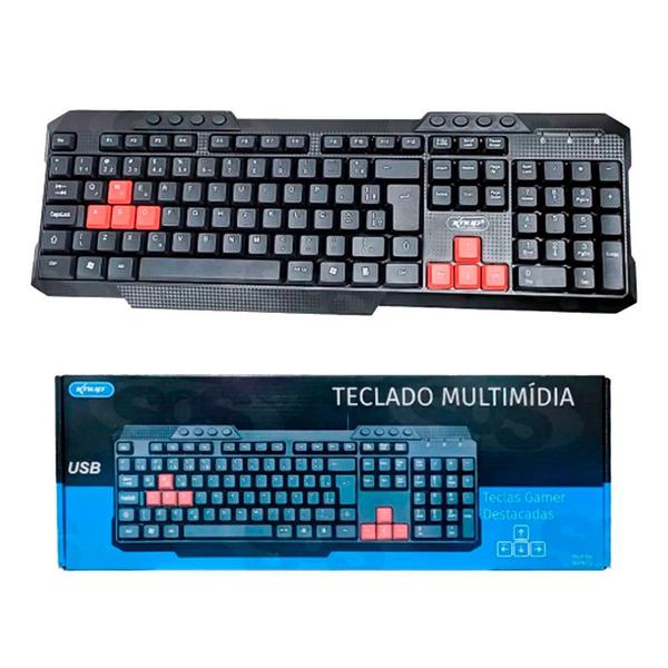 Imagem de Teclado para Jogos Gamer Multimidia USB ABNT2 KP-2034A+ Knup