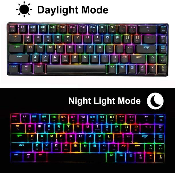 Imagem de Teclado para jogos LexonELEC MK68 68 Teclas RGB Blue Switches