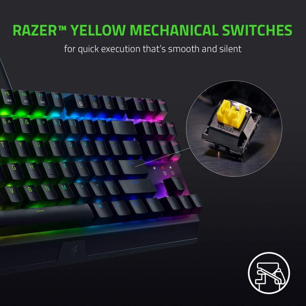 Imagem de Teclado para jogos Razer BlackWidow V3 TKL Amarelo Mecânico