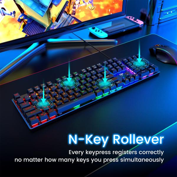 Imagem de Teclado para jogos RiSophy Mechanical RGB 104 teclas Blue Switch