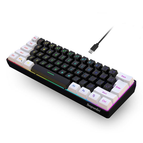 Imagem de Teclado para jogos Snpurdiri 60% com fio RGB retroiluminado à prova d'água