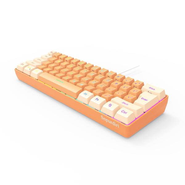 Imagem de Teclado para jogos Snpurdiri 60% RGB retroiluminado ultracompacto Mini