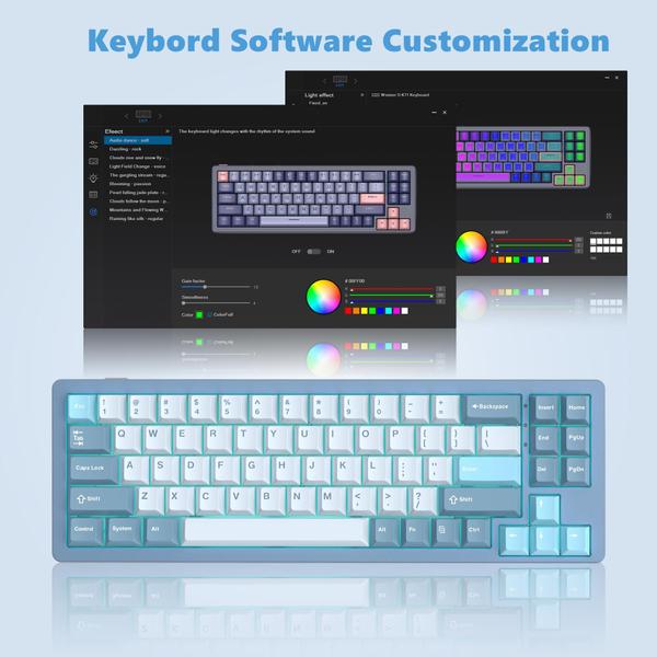 Imagem de Teclado para jogos Womier S-K71 75% de liga de alumínio Bluetooth