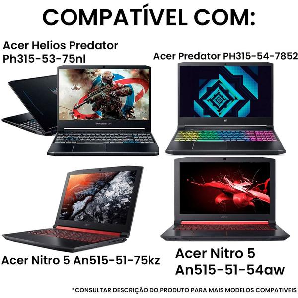 Imagem de Teclado Para Notebook Compatível Com Acer Nitro AN515,AN517, Predator Ph315-53, PN, LG05P-N10BRL1, Preto ABNT2