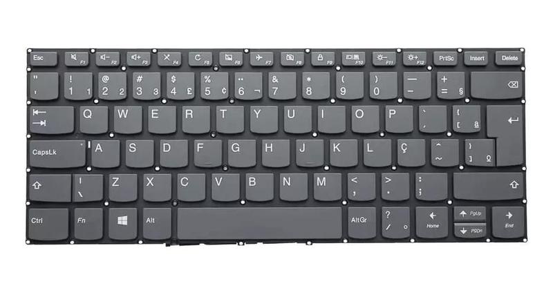 Imagem de Teclado Para Notebook Lenovo Ideapad 330-14IKB Idea Pad 330S-14IKB 330-14AST 330E-14AST, Cor Cinza, Abnt2 BR