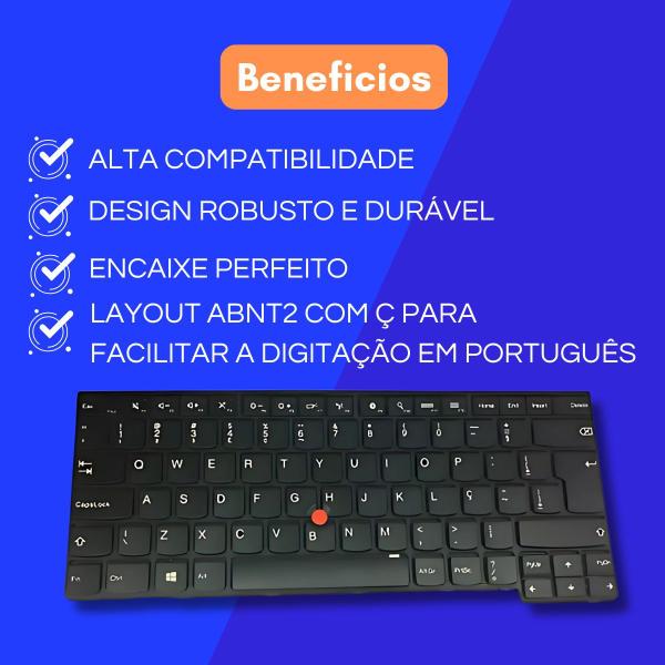 Imagem de Teclado Para Notebook Lenovo Teclas Novas Compativel Modelos Thinkpad T440p T440