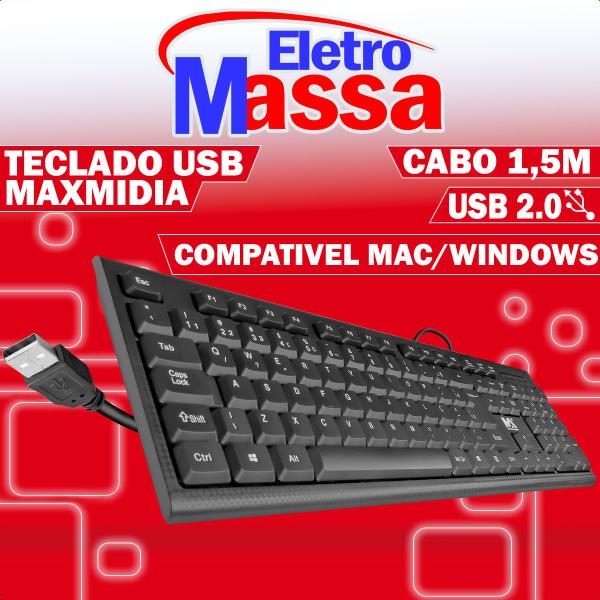 Imagem de Teclado Para Pc e Notebook Com Fio Conexão Usb