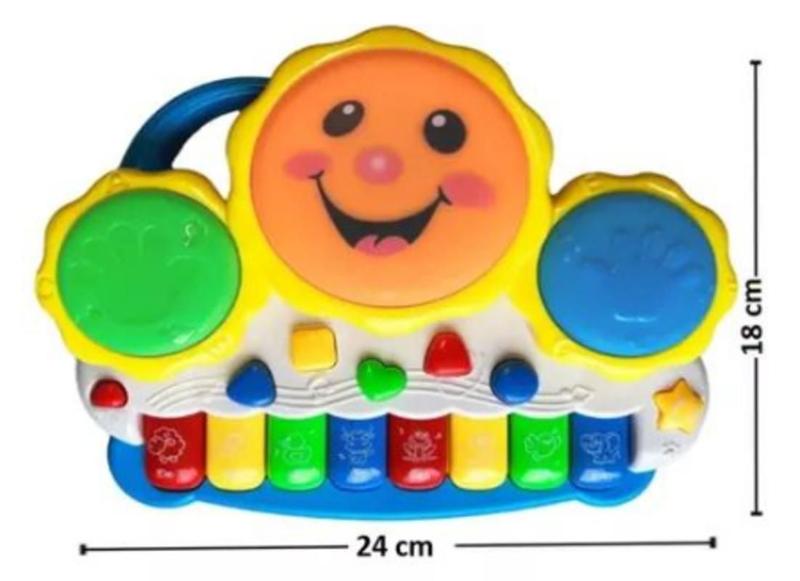 Imagem de Teclado Pianinho Musical Interativo Luz e Som Bichinhos da Fazendinha