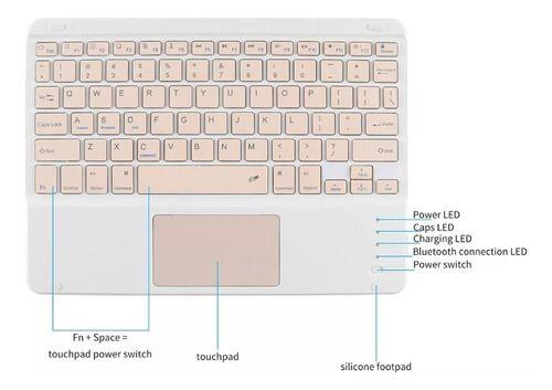 Imagem de Teclado Recarregável + Suporte P/ Tablet Galaxy S9 Fe 10.9