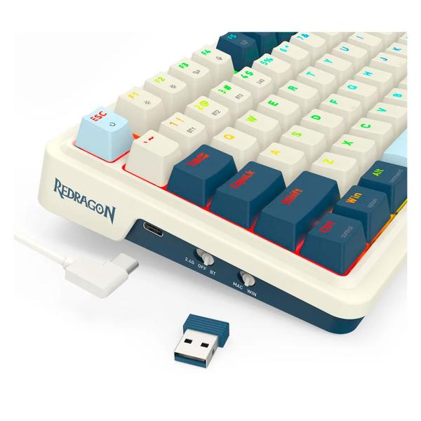 Imagem de Teclado Redragon Eisa Pro K686WB RGB Switch Red Layout 96%