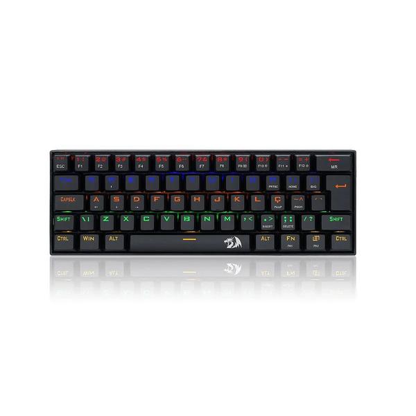 Imagem de Teclado Redragon Lakshmi Gamer Mecânico Rainbow Switch Red - Preto