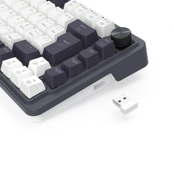 Imagem de Teclado Redragon Ucal Pro Sem Fio Abnt2 Preto E Branco Brown