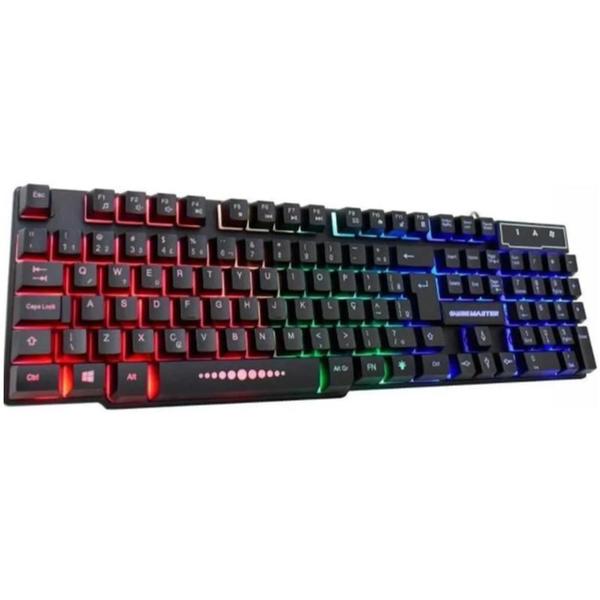 Imagem de Teclado Rgb Tecrado Gamer Com Luz Rgbe Km-5228 Pc Notebook