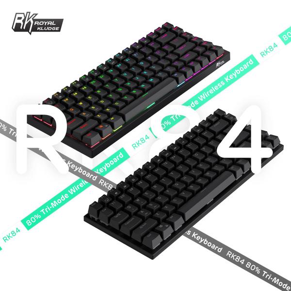 Imagem de Teclado RK ROYAL KLUDGE RK84 Wireless RGB 75% com vermelho silencioso