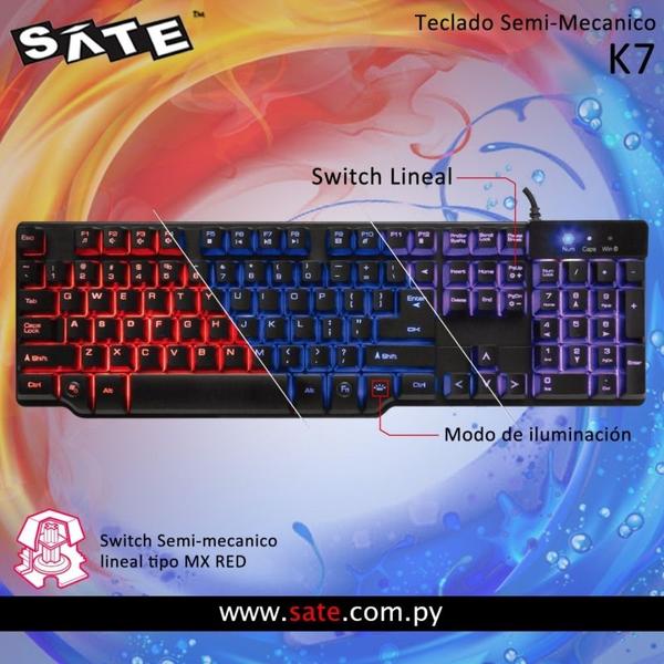 Imagem de Teclado Sate K71 Gamer Semi Mecanico Port