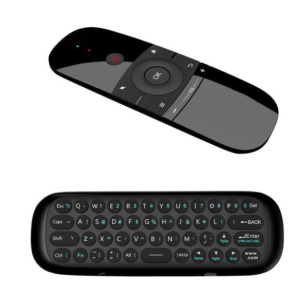 Imagem de Teclado sem fio Air Mouse W1 2.4G e mouse para HTPC preto