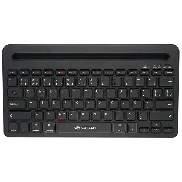 Imagem de Teclado Sem Fio Bluetooth, Multimídia RC/BT K-BT100BK C3Tech - Preto