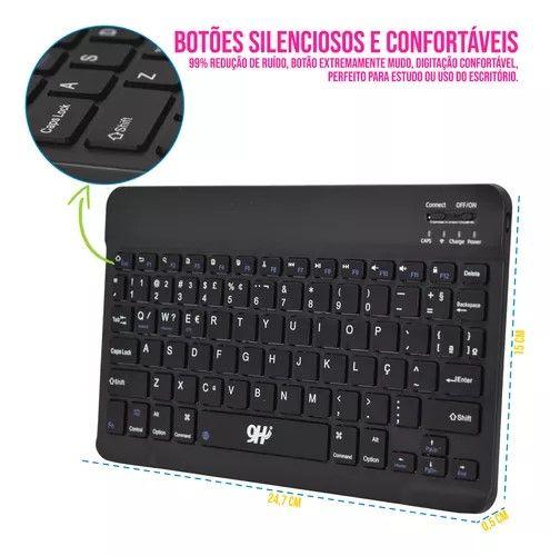 Imagem de Teclado Sem Fio Bluetooth Pc Tablet Smartphone Preto A6732T