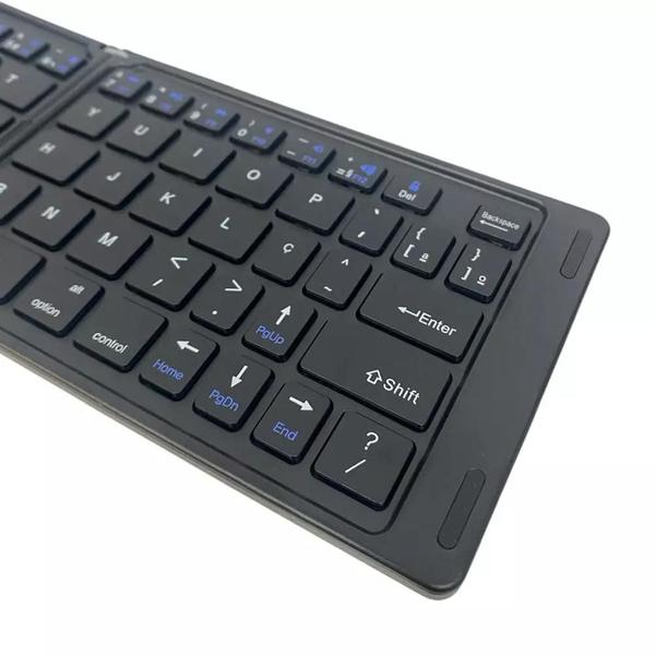 Imagem de Teclado Sem Fio Bluetooth Portátil Dobrável Leve Ultrafino Para Tablet Celular PC