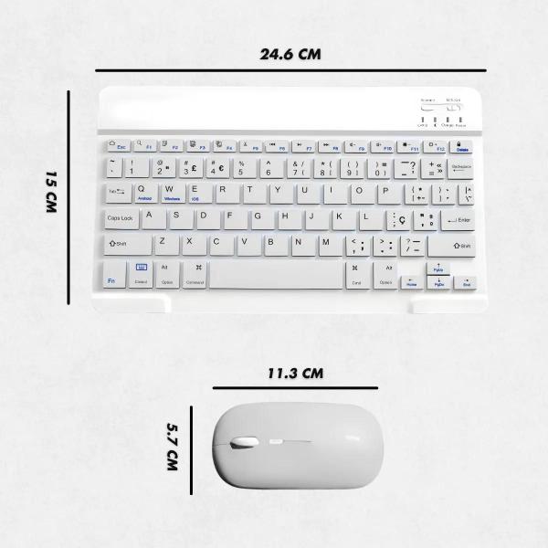 Imagem de Teclado Sem Fio Bluetooth Recarregável Com Mouse Cor Branco