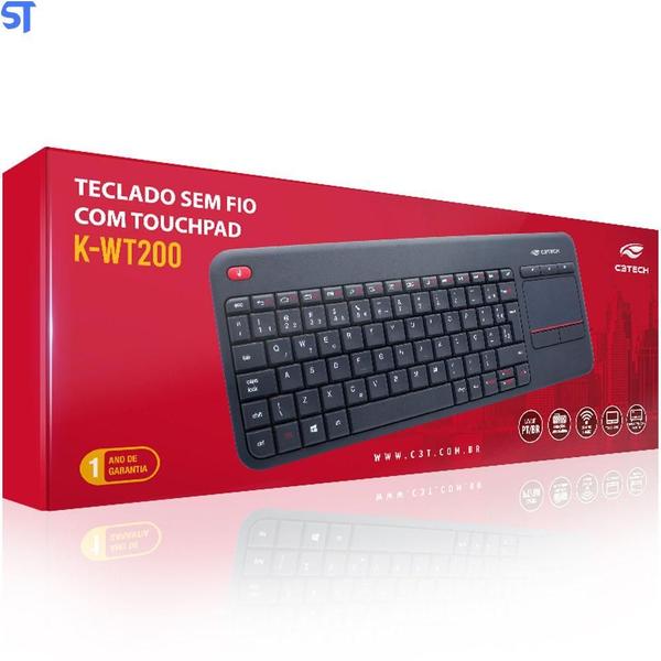 Imagem de Teclado Sem Fio Com Touchpad K-Wt200Bk C3Tech