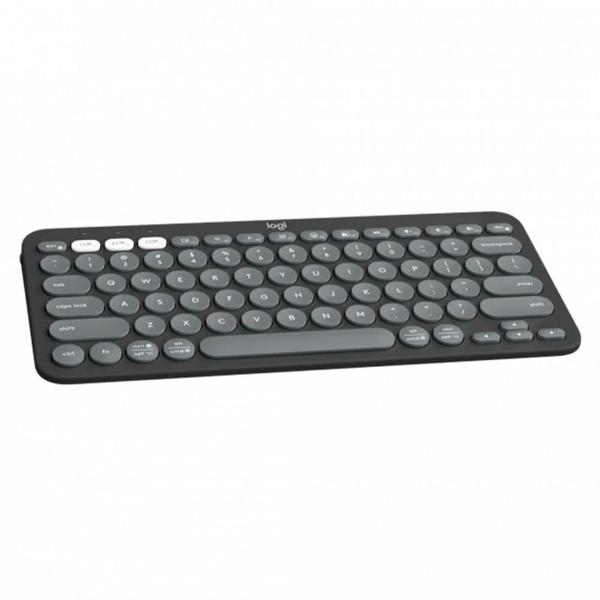 Imagem de Teclado Sem Fio Logitech, Bluetooth e USB, Pebble Keys 2 K380s, Easy-Switch e Pilha Inclusa, Grafite - 920-011789