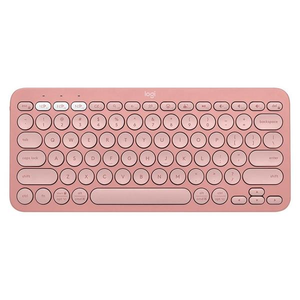 Imagem de Teclado Sem Fio Logitech, Bluetooth e USB, Pebble Keys 2 K380s, Easy-Switch e Pilha Inclusa, Rosa - 920-011791