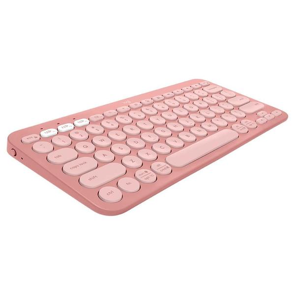 Imagem de Teclado Sem Fio Logitech, Bluetooth e USB, Pebble Keys 2 K380s, Easy-Switch e Pilha Inclusa, Rosa - 920-011791