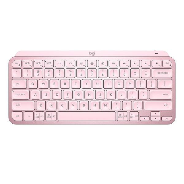 Imagem de Teclado Sem Fio Logitech MX Keys Mini, Iluminação Smart, Bluetooth, USB, Easy-Switch, Recarregável, Rosa - 920-010507