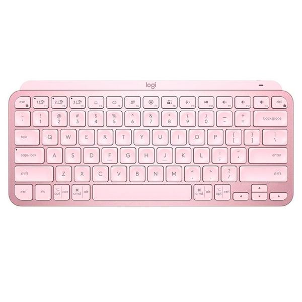 Imagem de Teclado sem Fio Logitech MX Keys Mini - Padrão US - Rosa - Bluetooth - 920-010507