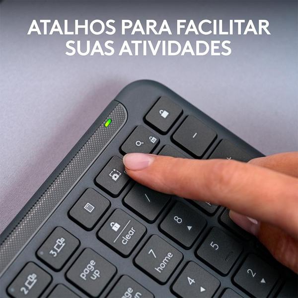 Imagem de Teclado sem fio Logitech Signature Slim K950 Com Conexão Bluetooth ou Receptor USB Logi Bolt Incluso e Layout US INTL, Grafite - 920-012433