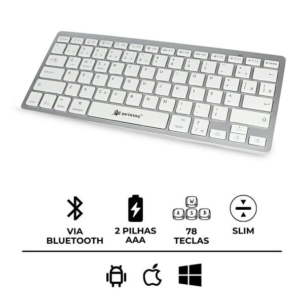 Imagem de Teclado Sem Fio Silencioso Padrão ABNT Design Ultra Slim