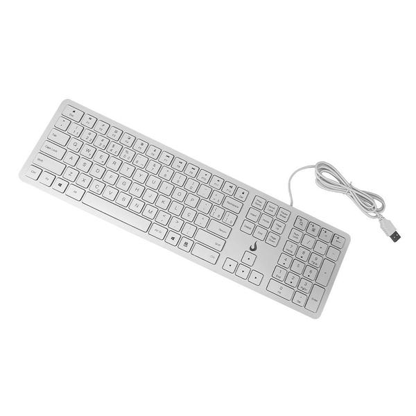 Imagem de Teclado Slim Rise Mode, USB 2.0, ABNT2, Branco - RM-TS-FW