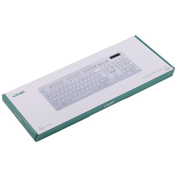 Imagem de Teclado slim usb branco vinik tcb200 teclado com fio para pc