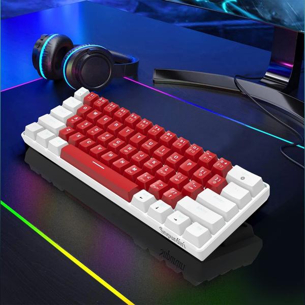 Imagem de Teclado Snpurdiri Wired 60% mecânico para jogos LED branco