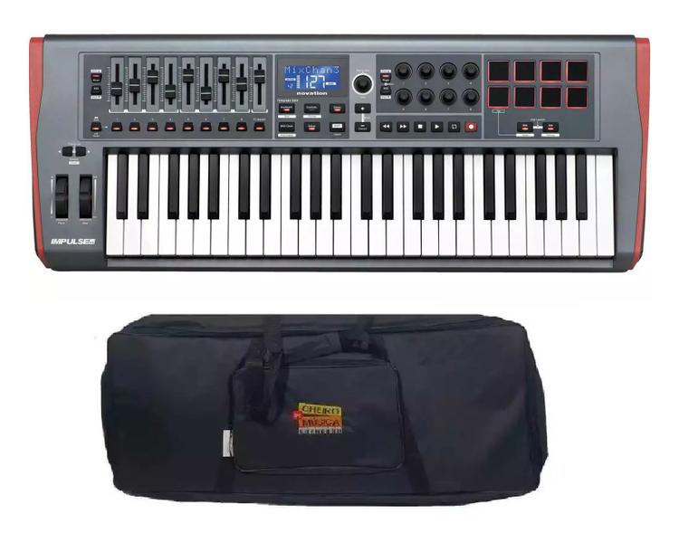 Imagem de Teclado Teclado Controlador Impulse 49 Novation Com Capa Kit