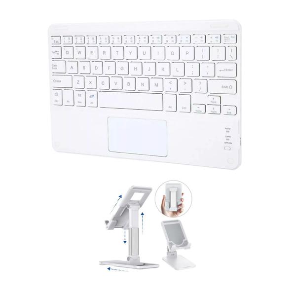 Teclado Touchpad Bluetooth + Suporte Para Tablet Galaxy A7 Lite T220/ T225 - Fam Imagem de Teclado Touchpad Bluetooth + Suporte Para Tablet Galaxy A7 Lite T220/ T225