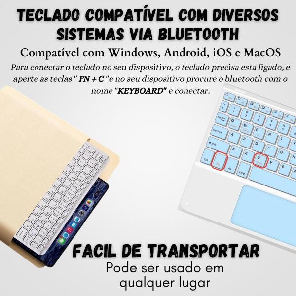 Imagem de Teclado Touchpad Mouse Bluetooth Para Tablet Xiaomi Mi Pad 5