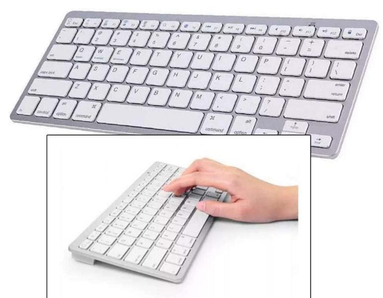 Imagem de Teclado Ultra fino Slim Bluetooth  Mouse Sem fio Bluetooth e Mouse Pad Ergonomico