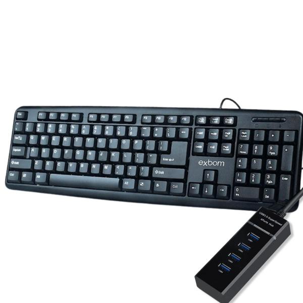 Imagem de Teclado Usb ABNT 2 português Brasil Com HUB USB 3.0