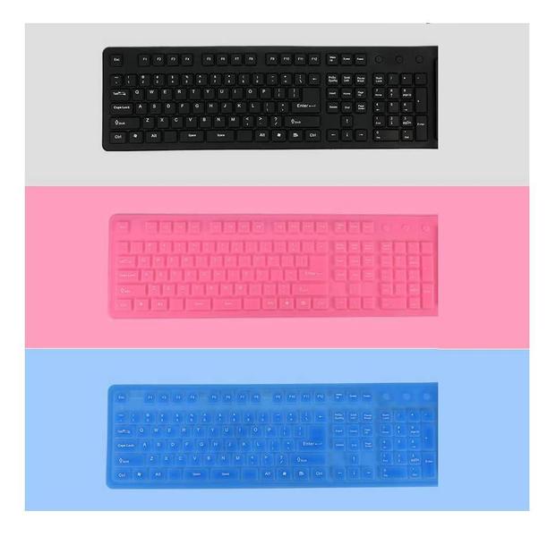 Imagem de Teclado Usb Dobrável Flexível Silicone Para Pc Notebook